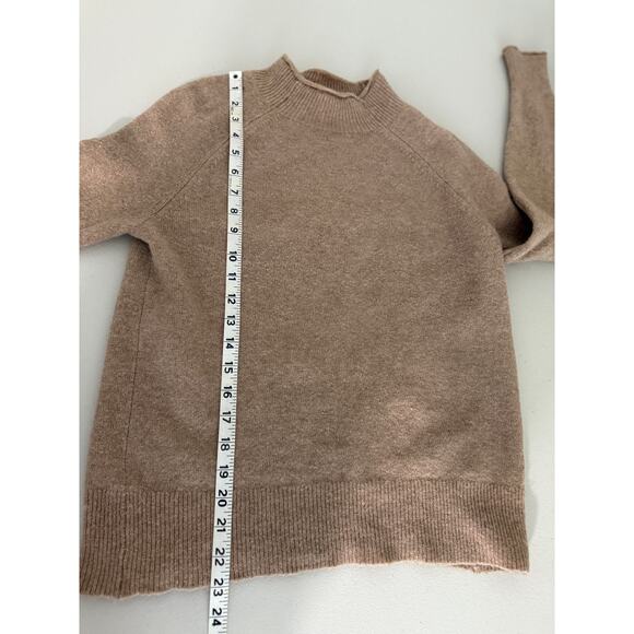 Women's J. Crew Roll Neck Sweater Oatmeal Tan Brown Merino Wool Alpaca XXS - Picture 5 of 7